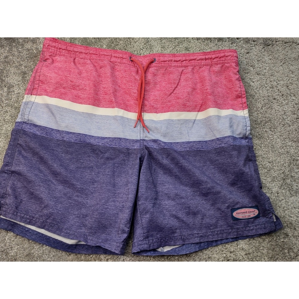 Vineyard vines Swim‎ Trunks Men Sz Medium Striped Beach Colorblock